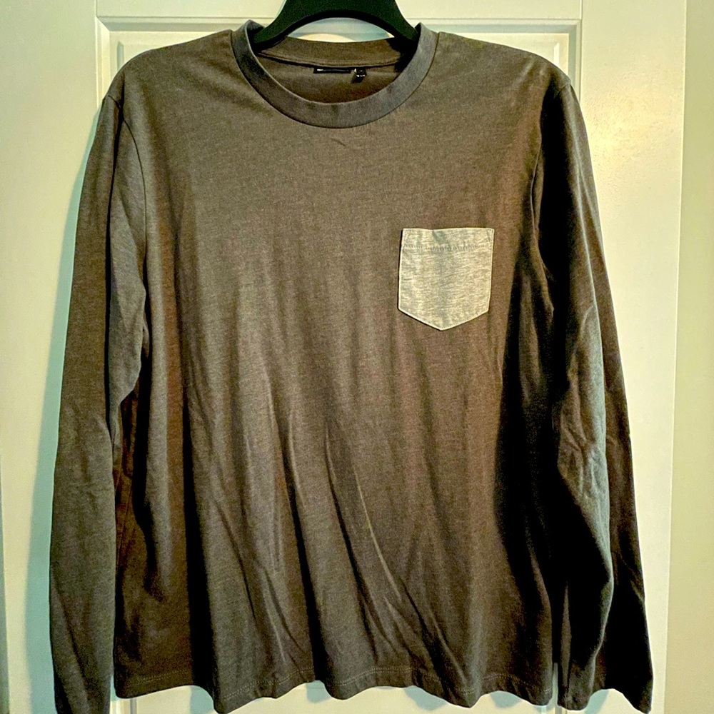 ASOS long sleeve pocket shirt, charcoal grey
